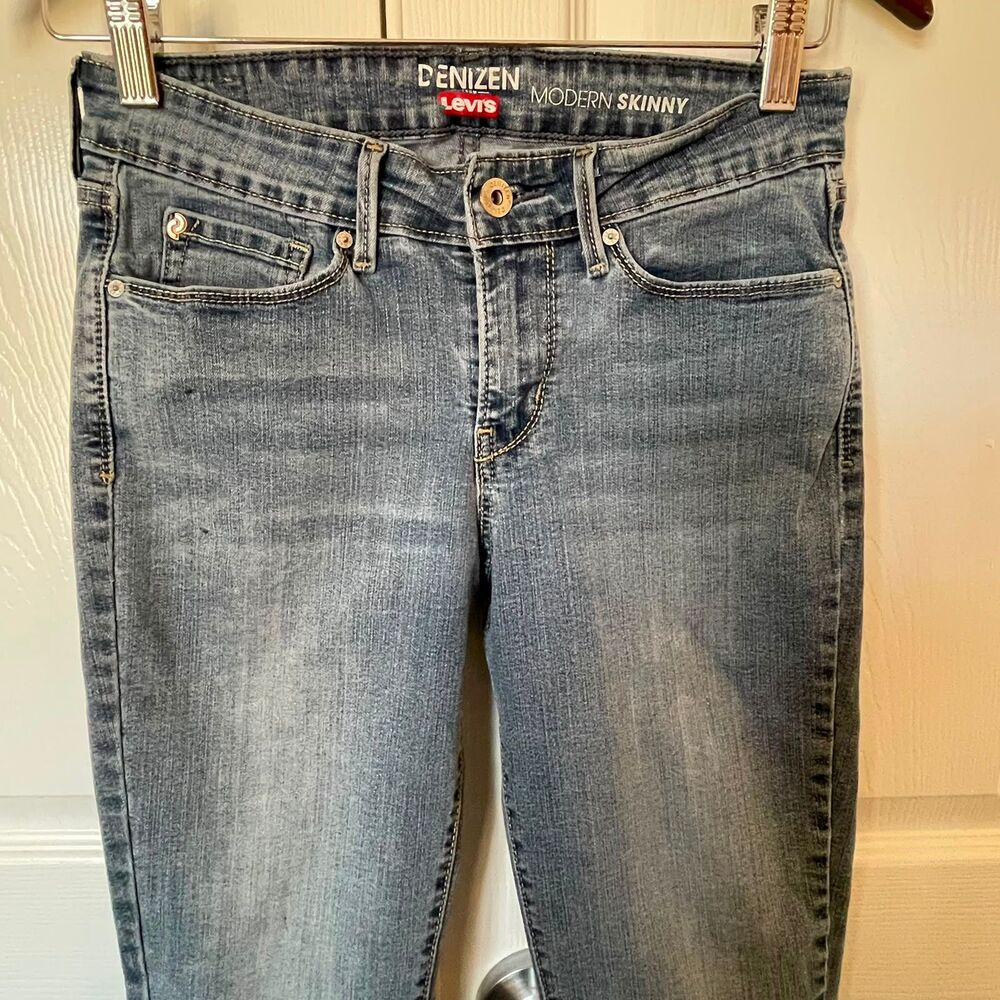 Denizen Levi's Womens Modern Skinny Jeans Size 4, W27, L32 Gray Medium Denim - Picture 4 of 14